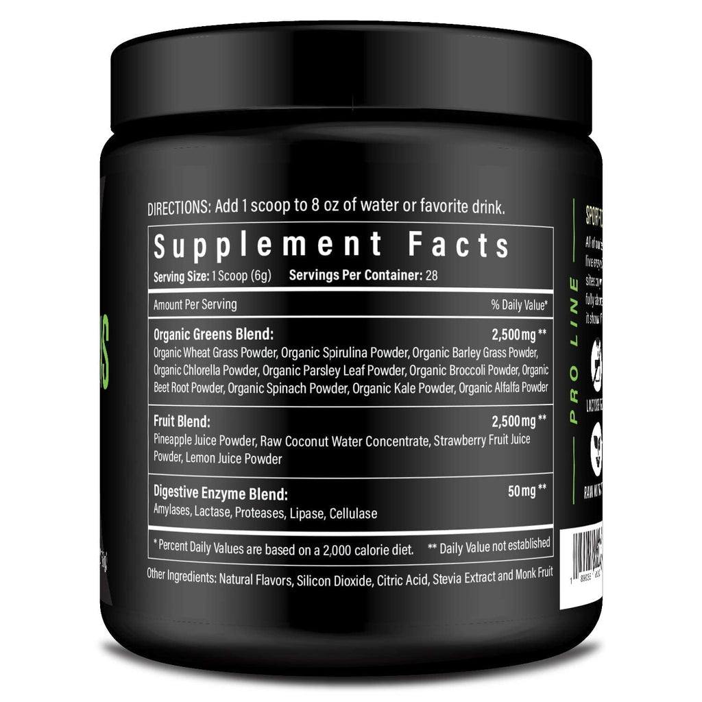 Sport Formula 99 Organic Greens Superfood Powder, Cold Pressed Vegan and Keto Powder, Non-GMO, Low Calorie Daily Green Juice Powder