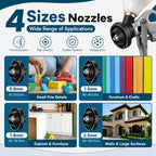 1000W High Power Paint Sprayer - HVLP Electric Spray Paint Gun with 4 Copper Nozzles & 3 Patterns, Large Capacity Power Painter for Furniture, Cabinets, Fence & House Painting (Blue)