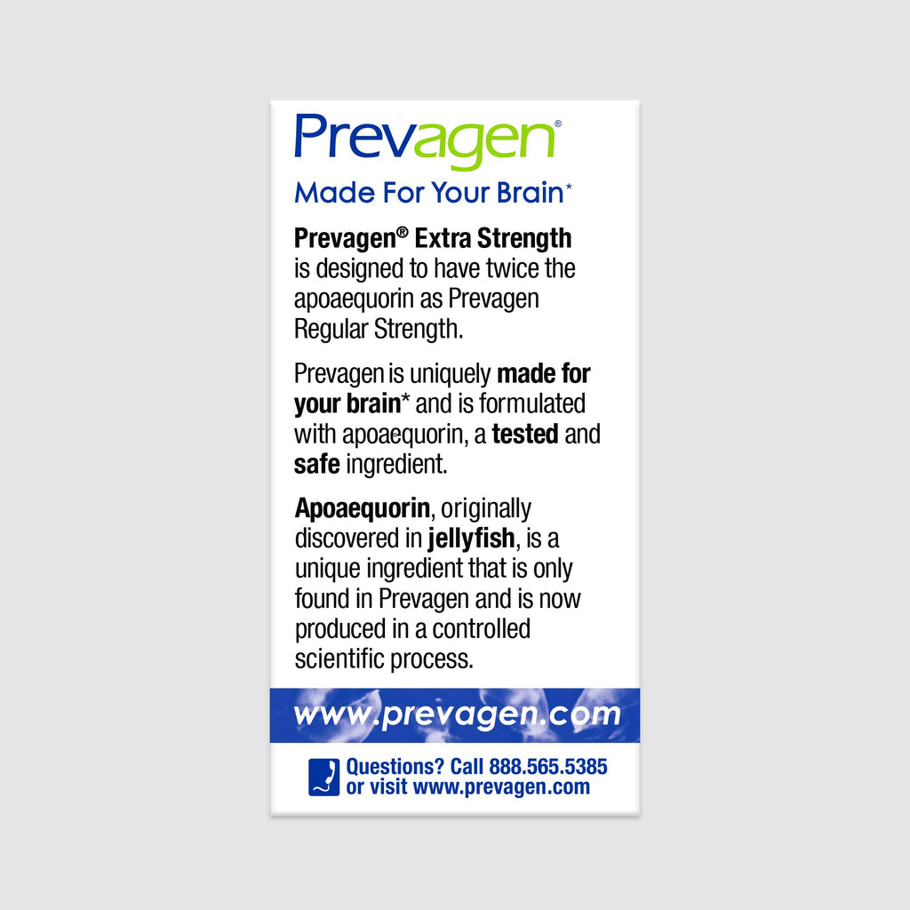 Prevagen Extra Strength - 30 Capsules (1 Month Supply) | Formulated for Your Brain | 20mg of Apoaequorin Plus Vitamin D3 with 7-Day Pill Minder