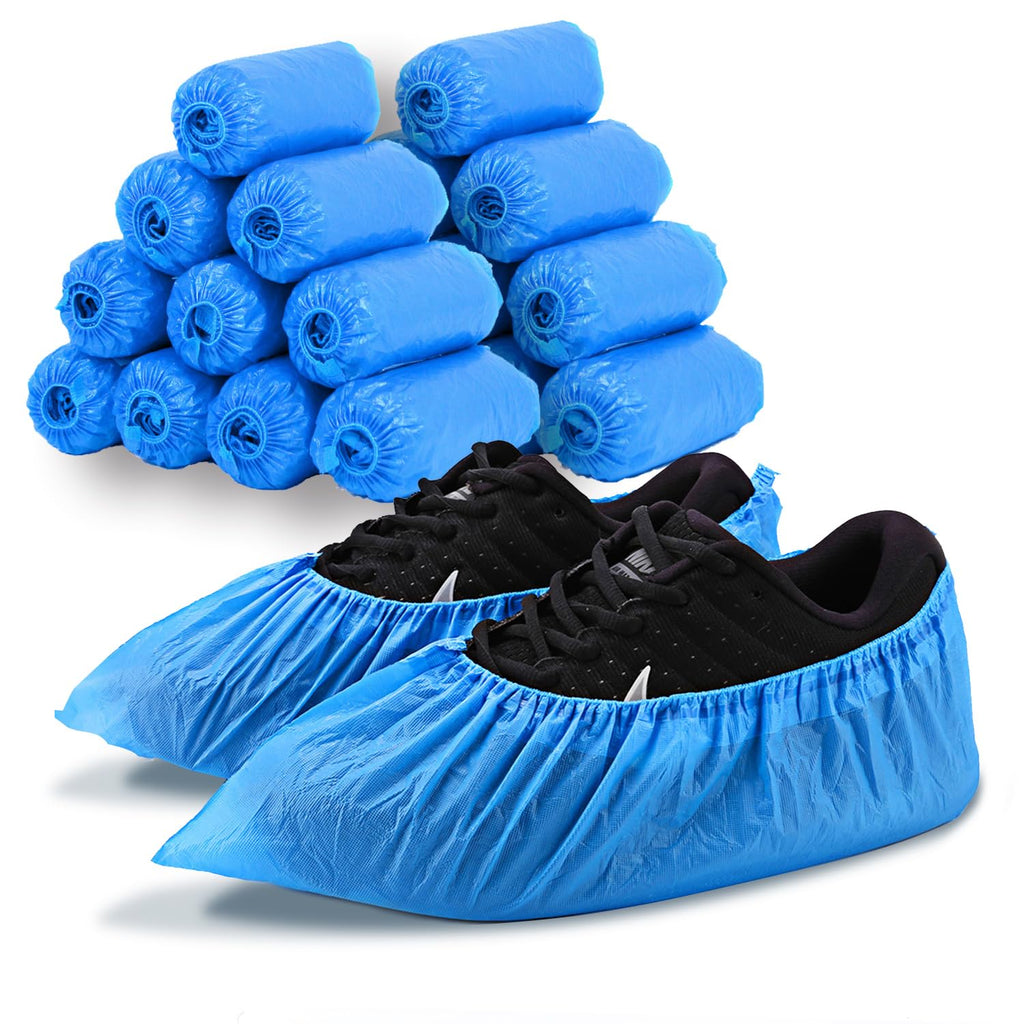 Shoe Covers Disposable Recyclable -200 Pack(100 pairs) 15.7'' Hygienic Shoe & Boot Covers Waterproof Non-slip Shoe Booties for Indoors (Large Size - Up to US Men's 11 & US Women's 13)