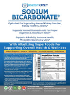 Organic Use Sodium Bicarbonate Alkaline Supplement for Alkalinity. Support Kidneys & Stomach Acid Neutralizer w/Alkaline Superfoods. Sodium Bicarbonate Powder Kidney Immune Support Antacid Sports 1LB