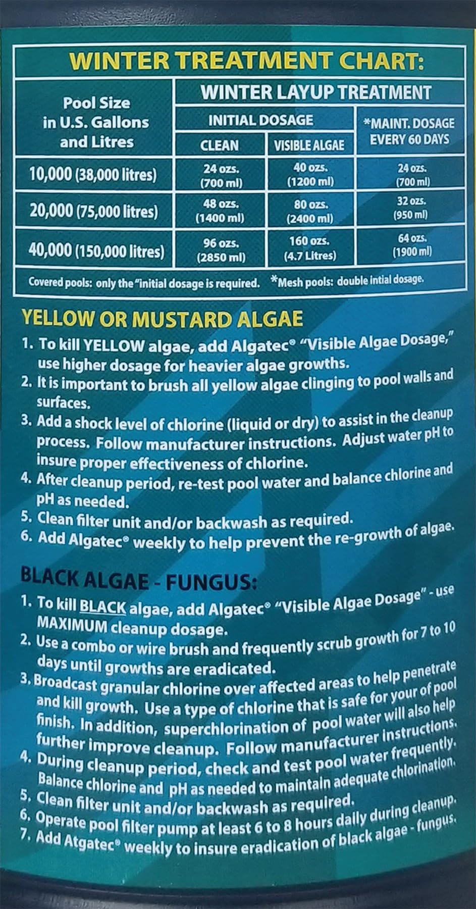 Algatec Super Algaecide-Clarifier, 64 Fl. Oz Bottle