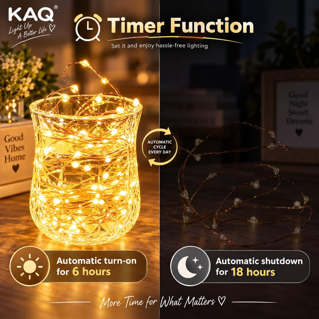 KAQ Fairy Lights Battery Operated with Remote, 4Pack 80FT 240LED Warm White