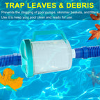 Leaf Canister Catcher In-line Leaf Canister for Pool & Spa, With Mesh Basket & 5 Skimmer Socks, For Suction Manual & Automatic Pool Cleaners (White)