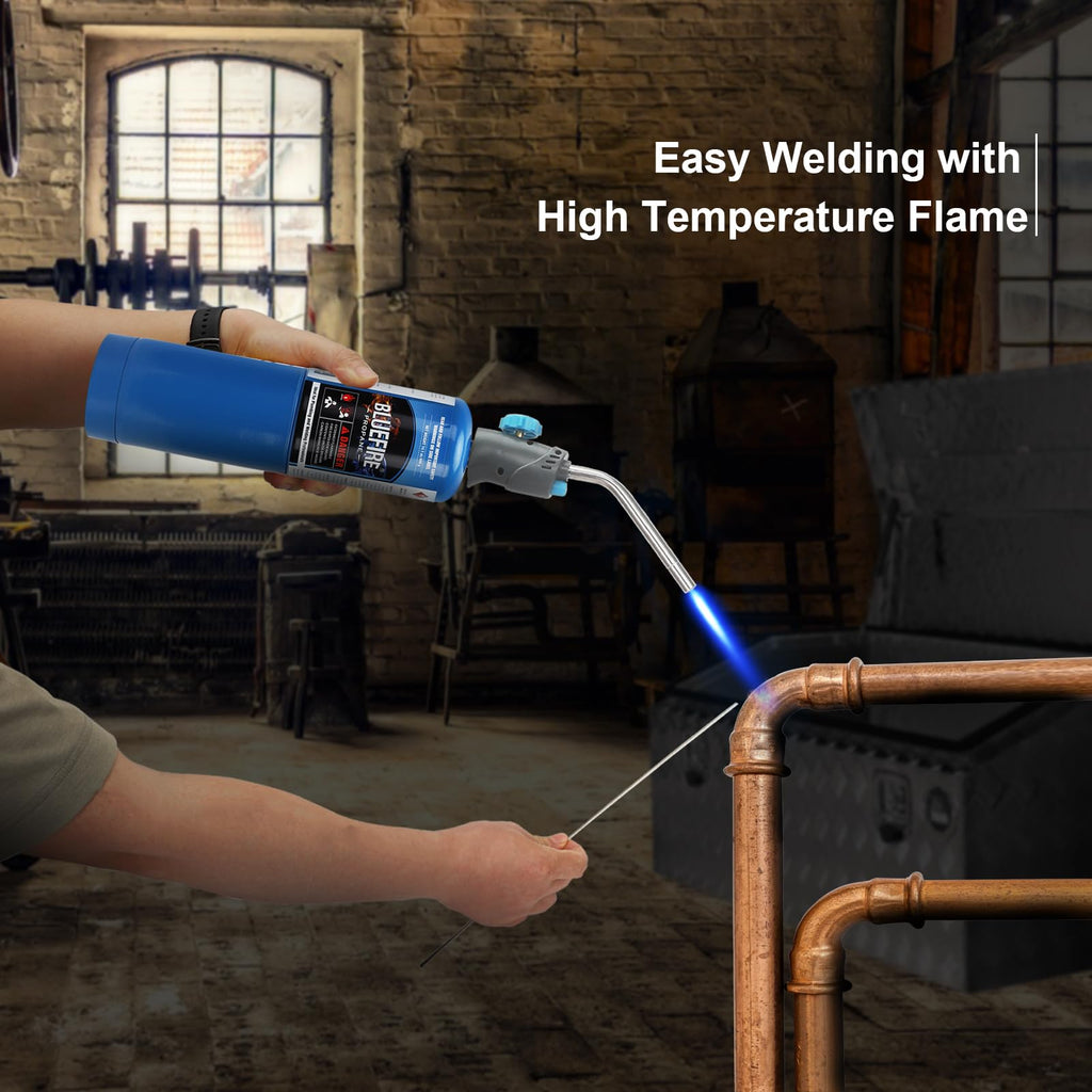 Pack of 2,BLUEFIRE Standard Propane Gas Cylinder/Canister, Welding Brazing Soldering Fuel gas, for HVAC Plumbing Cooking Grilling Gardening and Camping
