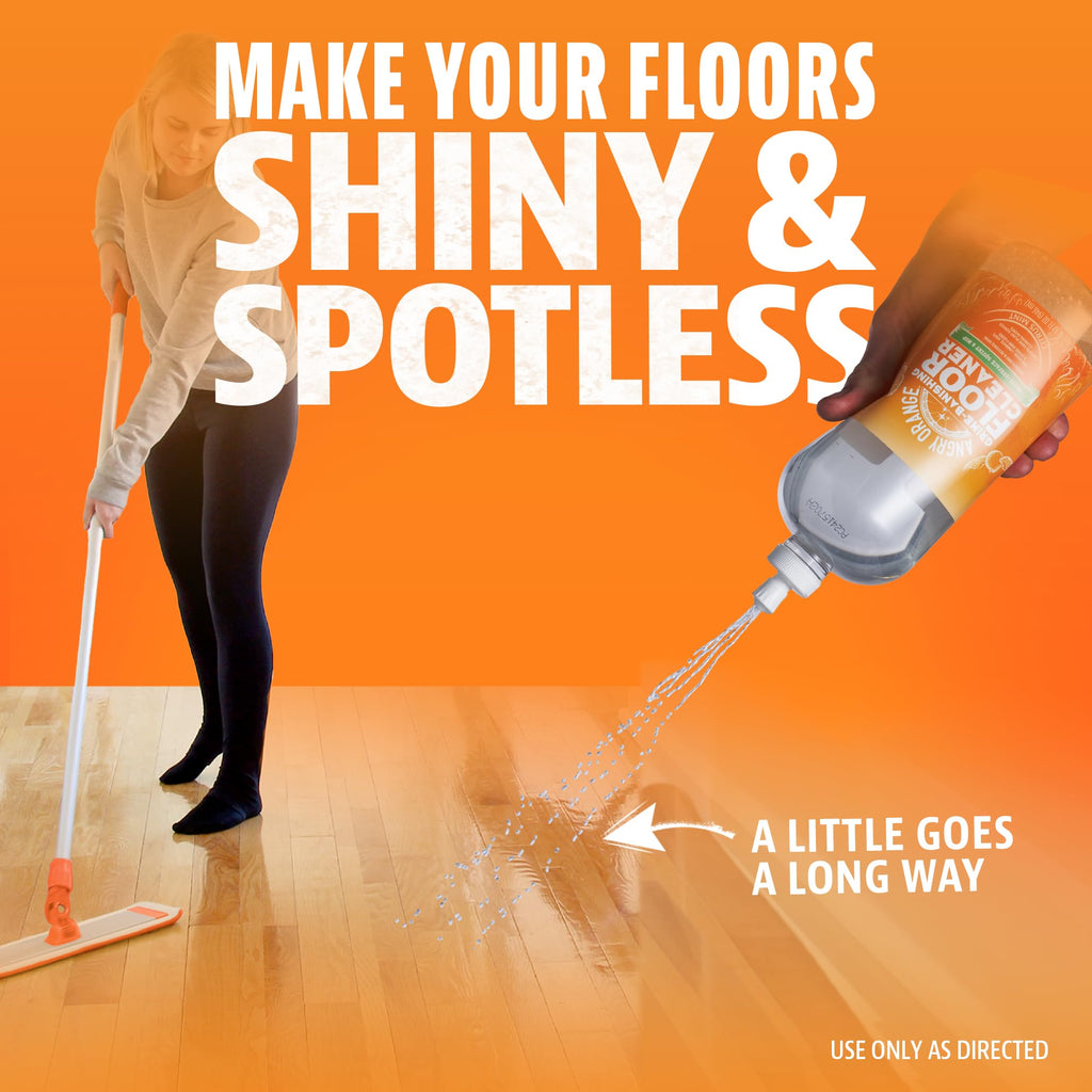 ANGRY ORANGE Spray and Go Floor Cleaner - Citrus Mint - 32 oz - Value 2 Pack