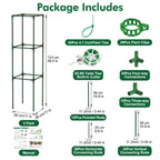 ROADPLUM 3 Pack 48" Tomato Cages for Garden, Plastic Coated Steel Pipe Heavy Duty Adjustable Tomato Stakes Trellis Plant Cages for Vegetable, Fruit, Flower, Rose Vine Climbing Plants