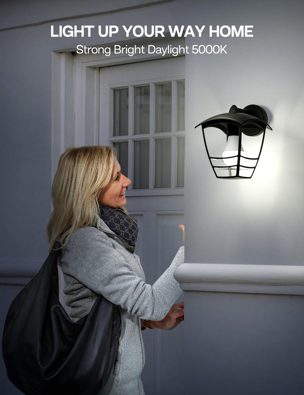Eastiya Dusk to Dawn Sensor LED Outdoor Light Bulb, Daylight White 5000K, A19 13W(100 Watt Equivalent) Bright Porch Lighting, 1200LM, Auto-On/Off Photocell Sensor for Garage Yard Patio Garden- 6 Pack