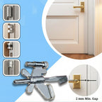Original Trustella Heavy-Duty Portable Door Lock with Stainless Steel Build. Perfect for Home, Travel, Hotels, and Apartments for Inward-Opening Doors with a 2 mm Gap. (Silver/Black)