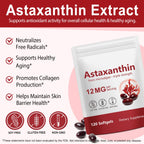 Xaarty 2Pack Premium Astaxanthin 12mg, Natural Antioxidant Supplement for Eye, Joint, Skin Health,Microalgae Source, 4 Month Supply | Supports Internal Circulation, 240 Softgels