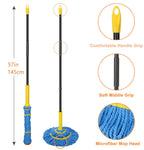 Self-Wringing Twist Mops for Floor Cleaning, Microfiber Floor mop with 57 " Long Handle, Easy Wringing Mop for Hardwood Commercial Household Clean