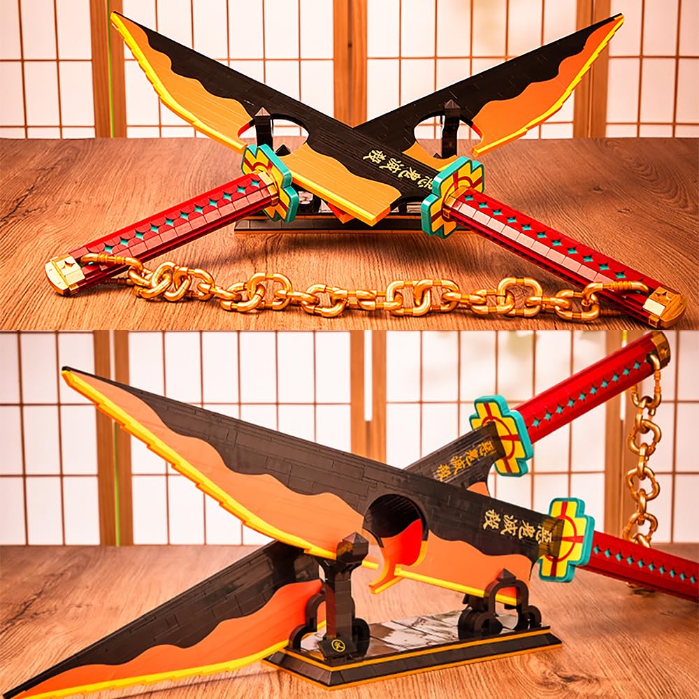 Kravkind 1478pcs, 82inch for Sword Building Block Model, Samurai Sword Set with Scabbard and Stand, Best Gift for Anime Fans