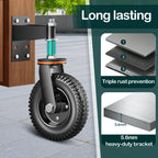 8 Inch Heavy Duty Gate Wheel, 750 lb Capacity, Fits Metal Tube Gates and Wooden Gates, 360° Swivel Spring-Loaded Caster. Gate Wheel for Smooth Operation. (8-INCH 2PACK)