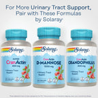 SOLARAY D-Mannose 1000mg with CranActin Cranberry Supplement 400mg, Urinary Tract Health & Bladder Support Capsules with Vitamin C, Vegan, 60 Day Guarantee, 60 Servings, 120 VegCaps (120 CT)