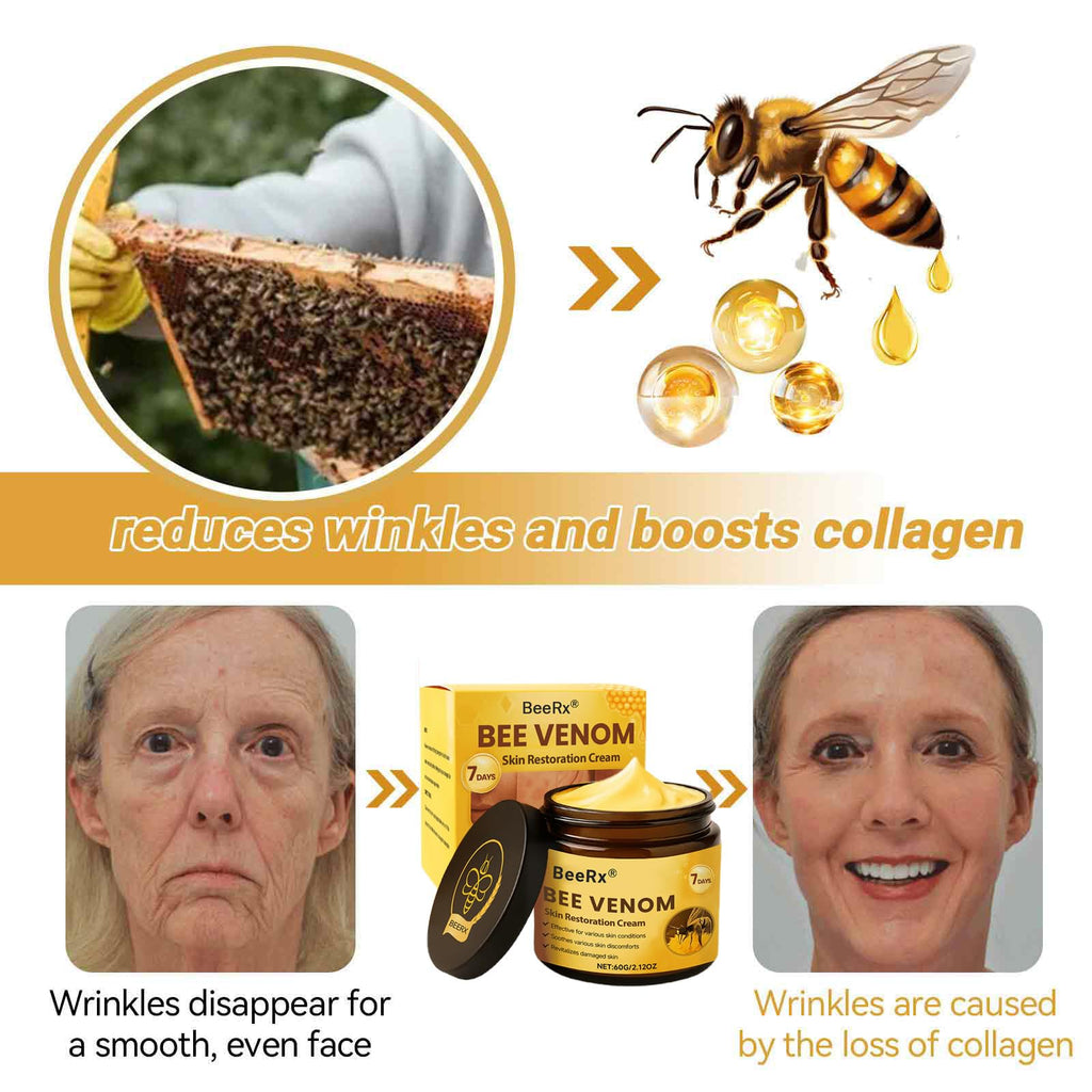 BeeRx Bee Venom Skin Treatment Cream, Professional Bee Venom Cream, BeeRx Anti Aging Serum, Repair,Reducing The Appearance of Blemishes, Natural Ingredients for All Skin Types (2 Bottle)