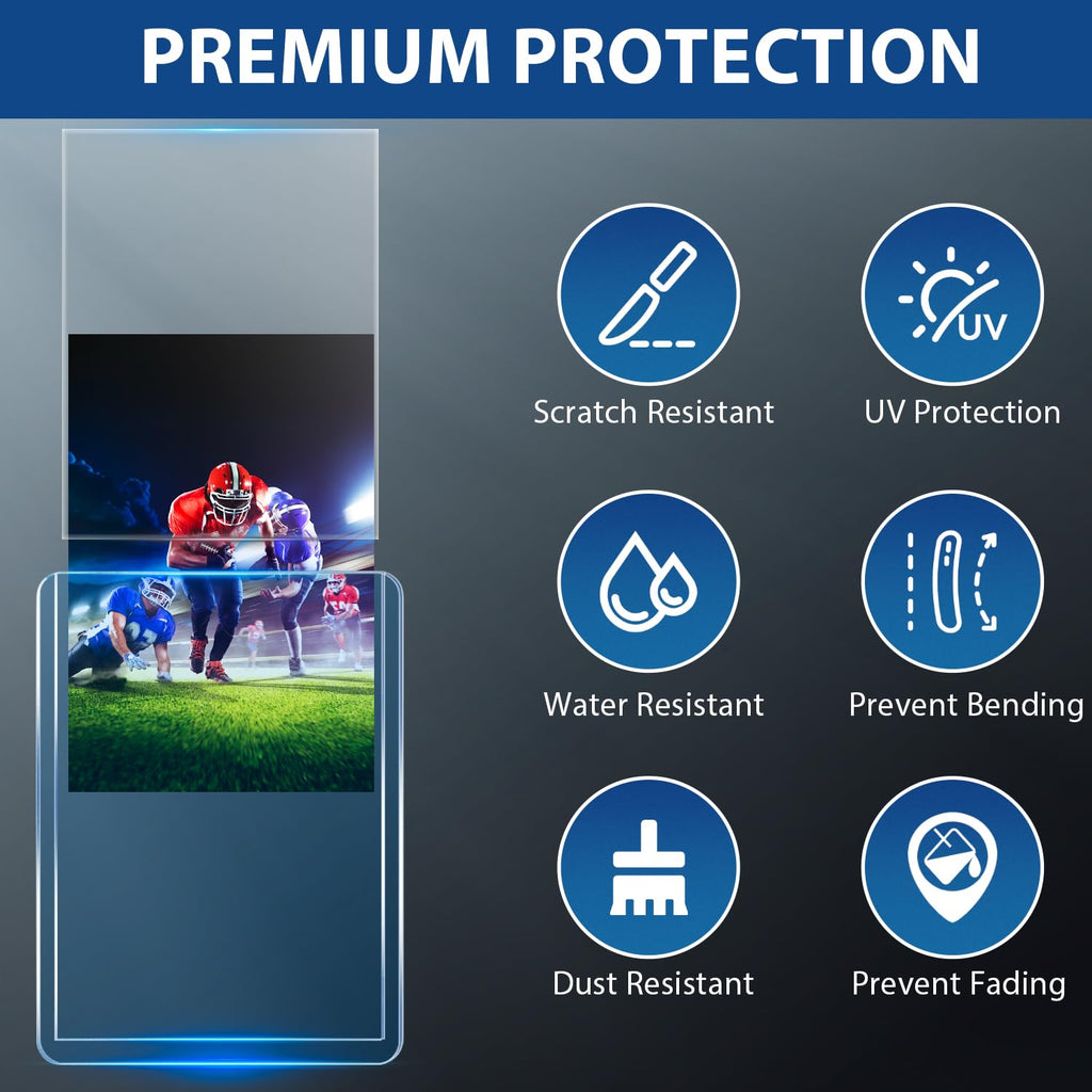 1000 Hard Plastic Card Sleeves, Premium Card Sleeves, 3"x 4" Baseball Cards Protectors Plastic, Sports Trading Baseball Game Holder (500 Hard Sleeve + 500 Soft Sleeve)