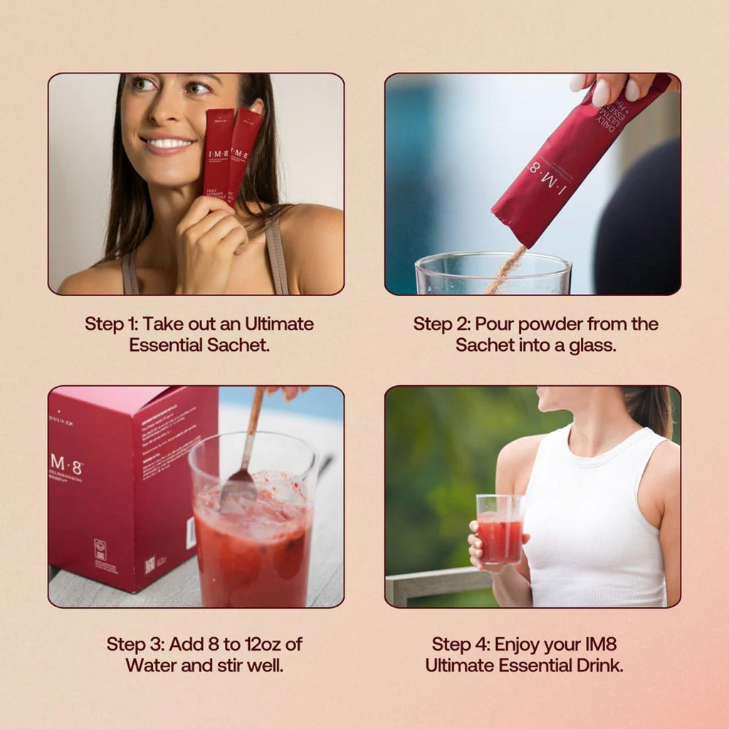 IM8 Daily Ultimate Essentials All-in-One Multivitamin Supplement, 92 Nutrient Rich Ingredients CoQ10, Probiotics, Vitamins, Greens, Gluten Free, Vegan (90 Packets, Acai and Mixed Berries)