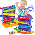 hahaland Toddler Toys for 1 Year Old Boy 2 in 1 Pound Ball Toy & Car Ramp Race Track Learning Early Developmental Montessori Toys for 2 Year Old Christmas Birthday Gifts Stocking Stuffers