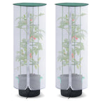 2 Pack 47" Tall Netting for Tomato Cages, Sun Shade Top with Zipper & Drawstring, Pop-Up Mesh Plant Cover (Cage Not Included)