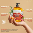 Cosmetasa Luxury Spa Treatment Gift Set - Relaxation, Nourish and Sore Muscle Massage Oil with Hot Stones, Roller Ball and Thumb Saver Massage Tools