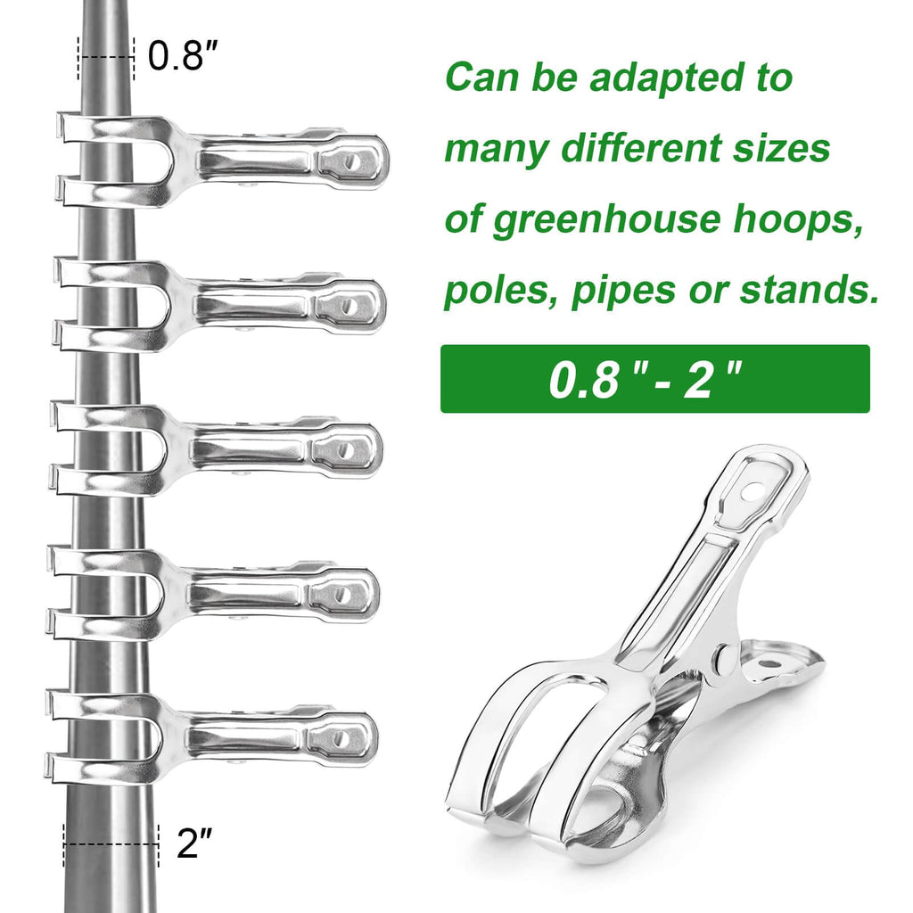 Samhopo 24 Pack Large Garden Clips for Netting, Clamps with 2''Jaw Opening