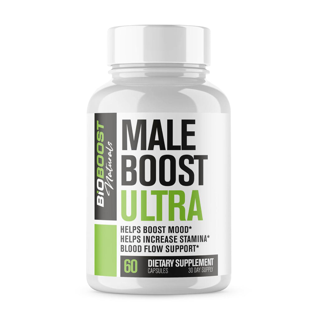 Nutrimend IQ Male Boost Ultra - The Ultimate Male Supplement - Fast Acting Blood Flow Support - Gain Muscle, Strength, Stamina - Overall Test Level Support - HornyGoatWeed + 8 More - 60 Capsules