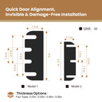 36pcs Door Hinge Shims 4 inch,Black Hinge Spacers,Thickness Adjustable Spacer for Doors, Adjusting The Spacing to Align,Can Be Trimmed (36, L4in/T0.05in)