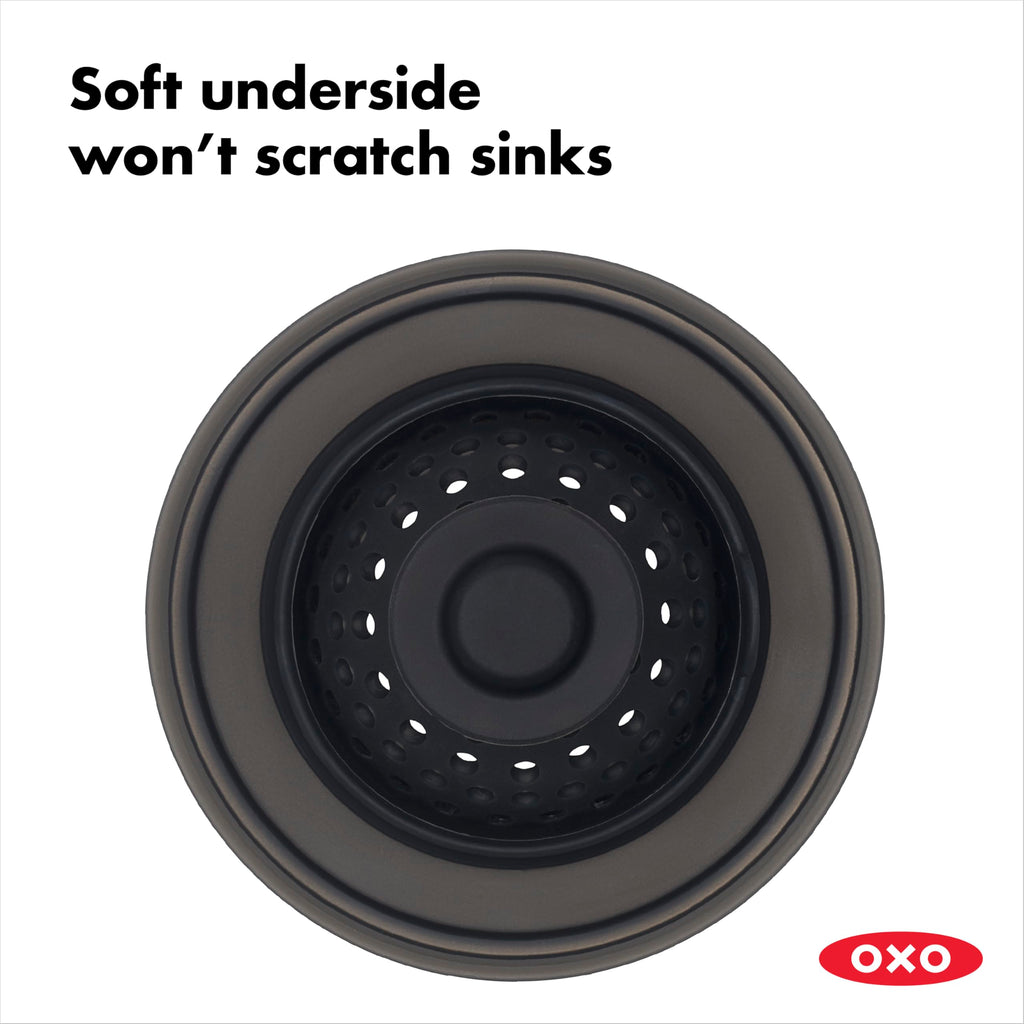OXO Good Grips 2‑in‑1 Sink Strainer Stopper, Sink Drain Strainer for Kitchen