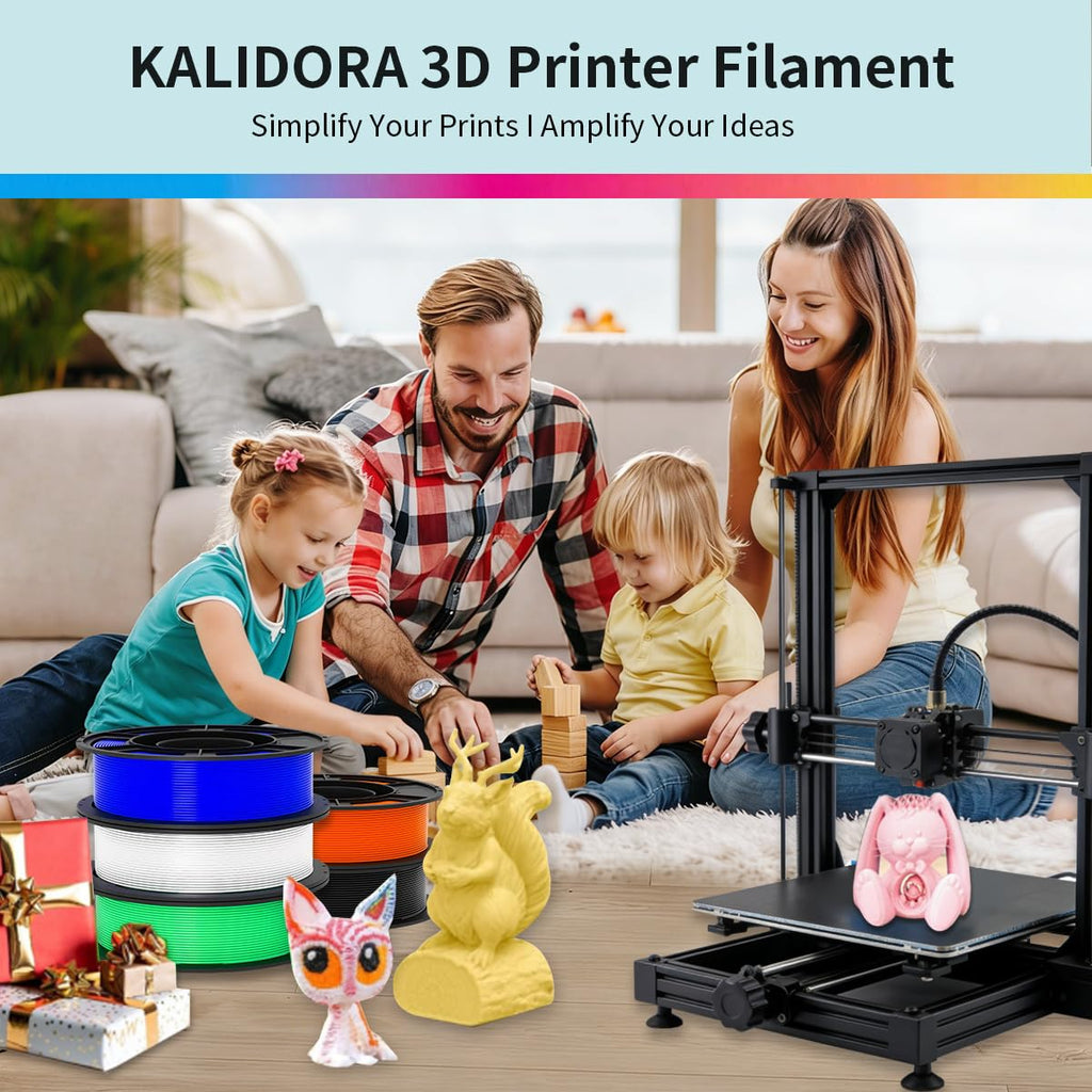 PLA+3D Printer Filament 1.75mm Bundle, Individually Vacuum Packed, Multicolor Dimensional Accuracy +/- 0.02mm, 0.25kg per Spool, 8 Pack, 2KG Total