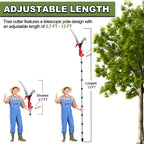 13ft Pole Saws for Tree Trimming, Lightweight Stainless Steel Tree Trimmers Long Handle Pruner, Tree Pruner Extendable, Manual Pole Cutter for Yard Garden Patios Trees Branches Cutting