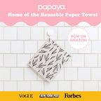 Papaya Reusable Paper Towels, Premium Swedish Dishcloths with Hook, Non-Scratch Reusable Paper Towel, 1 Sheet Replaces 17 Rolls - 2 Sheets, 1 Hook