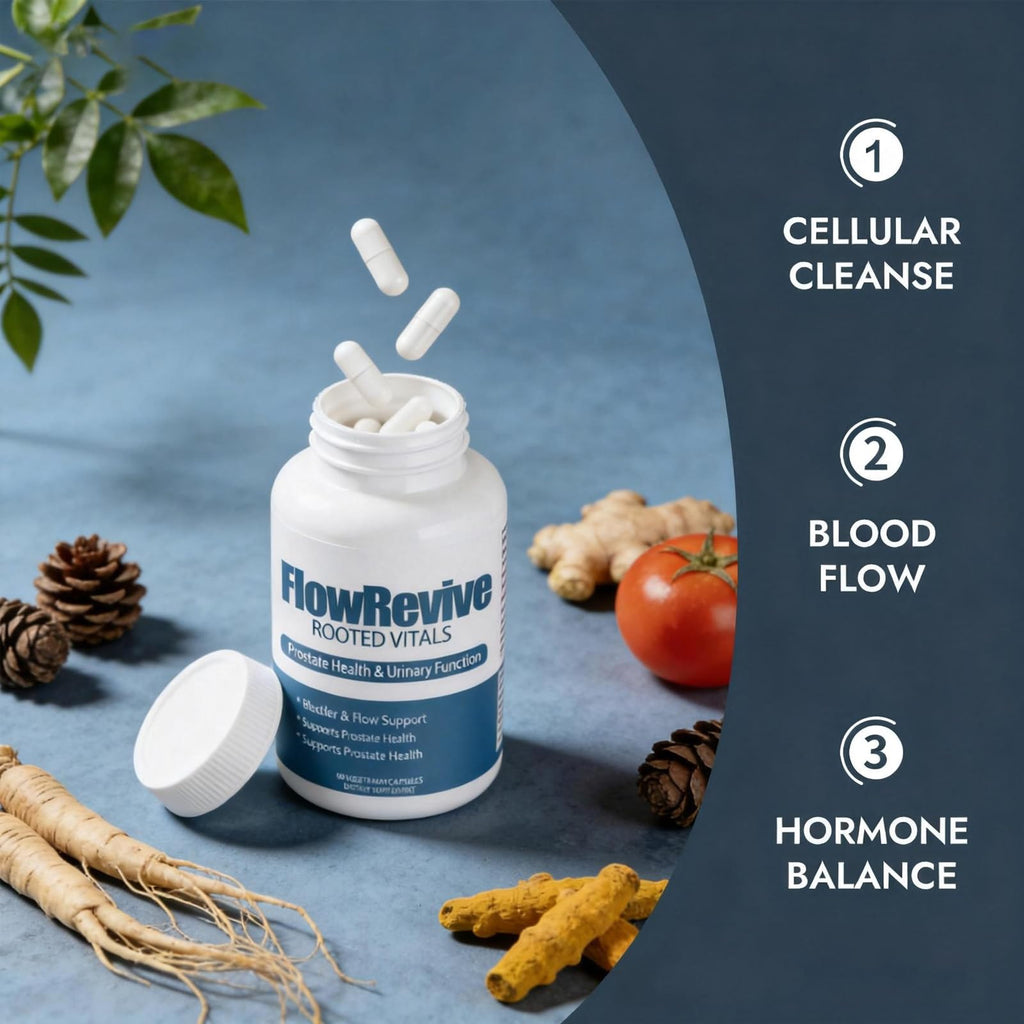 Qoenba Flow Revive Support for Men - Saw Palmetto, Beta-Sitosterol, Pumpkin Seed Formula - 90 Capsules