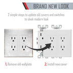 TayMac 2602W Revive Device Wall Plates 2-Gang Masque Decorator Cover, White