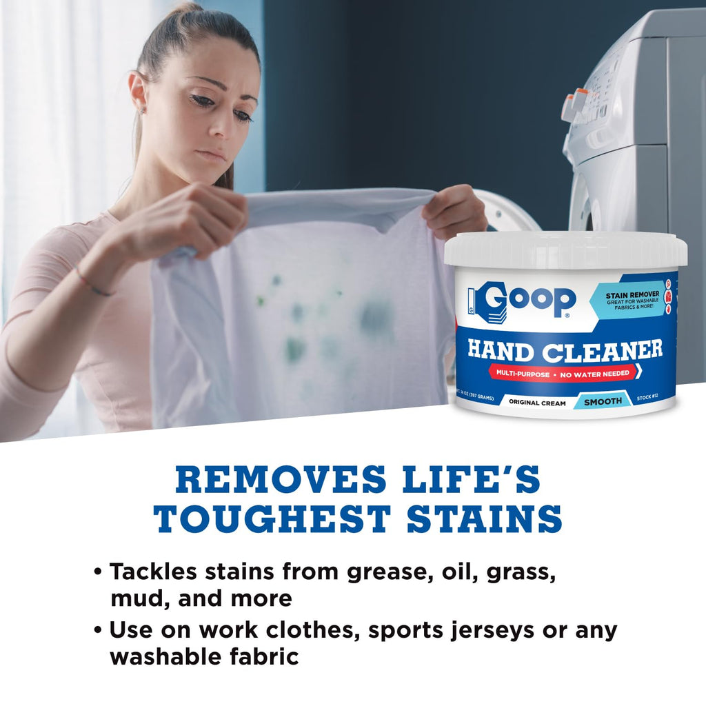 GOOP Original Multi-Purpose Waterless Hand Cleaner and Stain Remover - 14 oz Can (Pack of 2)