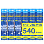 DELOMO Large Lint Roller Refills (6 Pack, 540 Sheets) – Compatible Only with DELOMO 9.45 in Giant Lint Roller – Extra Sticky Floor Lint Roller Refill for Carpets, Beds, Couches, Cars & Pet Hair