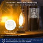 FLSNT Candelabra LED Light Bulbs, CA11 LED E12 Chandelier Light Bulbs 60W Equivalent, 2700K Soft White, 550LM, 5.5W, 90+ High CRI, AC 120V, 12 Pack, Dimmable UL,CA65 Listed.