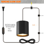 Airseafar Dimmable Hanging Grow Lights for Indoor Plants, Full Spectrum Hanging Plant Light with Timer & 16.4FT Power Cord, 24W, 3600K Black Glow Light for Garden, Herbs, Seed, Flowers