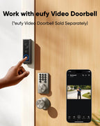 eufy Security Smart Lock C30, Keyless Entry Door Lock, Built-in WiFi Keypad Deadbolt for Front Door, No Bridge Required, Easy Installation, App Remote Control, Reliable Power, BHMA Grade 3, Nickel