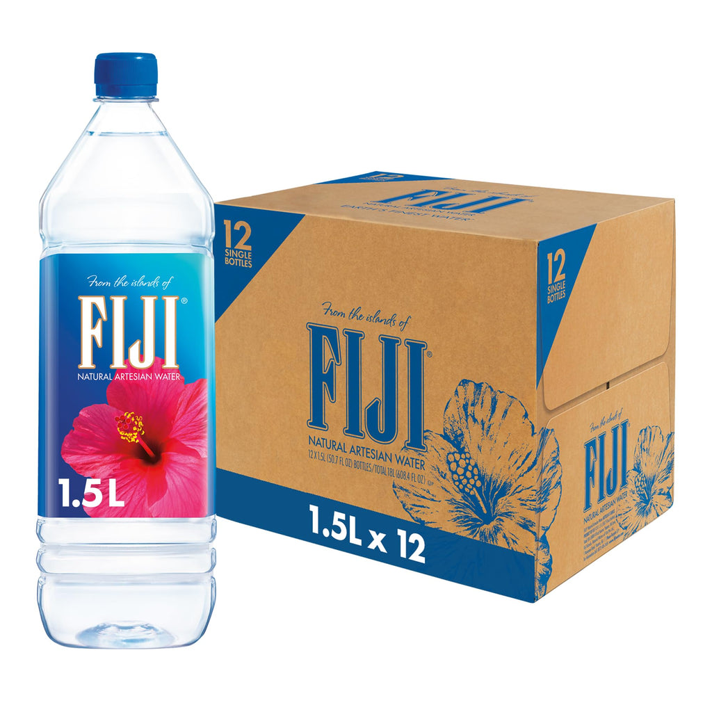 FIJI Natural Artesian Bottled Water 1.5 Liters /50.7 Fl Ounce (Pack of 12)