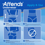 Attends Adult Absorbent Underwear, Large [72 Count] - Maximum Absorbency for Men and Women - Disposable Pull-On Diapers with Tear-Away Sides and Breathable Waistband - AP0730