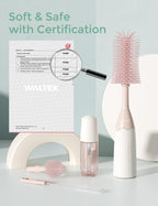 Momcozy Baby Bottle Brush Kit, Push-Press Foam Design, Pink