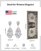 Prom Drop Chandelier Earrings for Women Dangling Bling Hypoallergenic Large Rhinestone Earrings Formal Wedding Jewelry