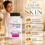 VAITE Glutathione Whitening Pills - Dark Spots & Acne Scar Remover - Vegan Skin Bleaching Pills with Anti-Aging & Antioxidant Effect - 120 Capsules (3 Pack)