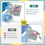 【2026 Upgrade】2-Pack Poolside Storage Basket with Cup Holder, Above Ground Pool Accessories, 3-in-1 Swimming Pool Hanging Storage Baskets to Organize Cups & Towels, Fits 3 Inch or Less Top Rail(Grey)