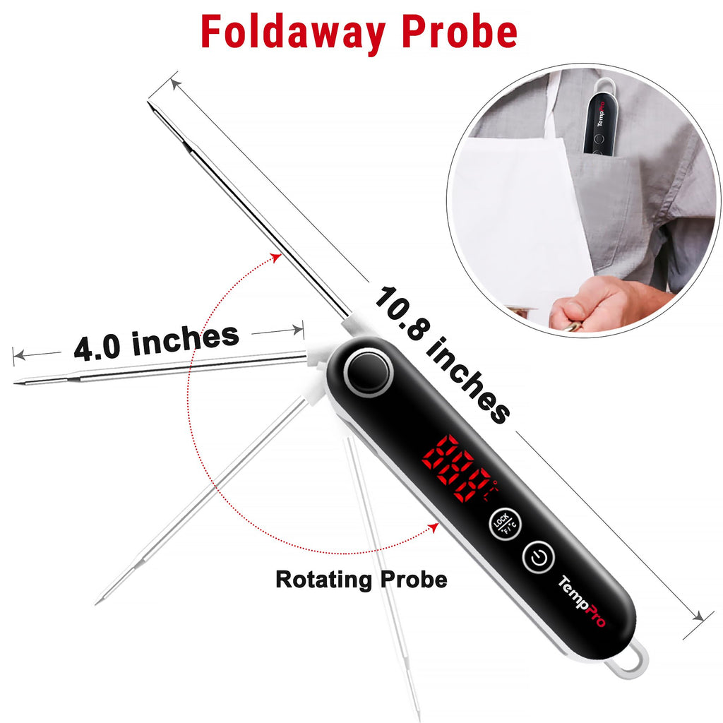 TempPro TP18 Instant Read Meat Thermometer Digital with Thermocouple Sensor, Cooking Food Thermometer for Grill, Smoker, BBQ, Oil Deep Frying, Candy, Kitchen Thermometer Bakeware(Previously ThermoPro)