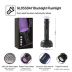GLOSSDAY Blacklight Flashlight,128 LED UV Flashlights, Upgraded Bright Ultraviolet Flashlight Professional Black Light for Dog/Cat, Hunting Scorpions