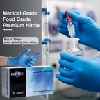 FINITEX Blue Disposable Nitrile Exam Gloves - 200 PCS/BOX 3.5mil Rubber Powder-Free Latex-Free Medical Examination Home Cleaning Food Gloves, LARGE