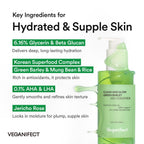 VEGANIFECT Hydrating Gel Face Wash, Citric Acid + LHA + Glycerin + Beta Glucan, Gentle Cleanser, Oil Free, Sensitive Skin, Dehydrated Skin, Korean Skin Care, Big Size (205ml/6.93 fl oz)