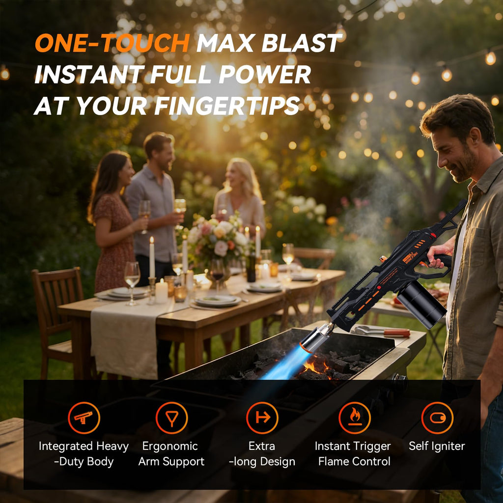 Powerful Propane Torch,36.7" Extra Long Blow Torch & Flamethrower with Trigger,Heavy Duty Cooking Searing Torch for Fire Starting,Grilling,Searing Steak & Weeding(Propane Tank Not Included)