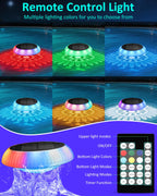 Yogaret Solar Floating Pool Lights - Pool Lights, 18 RGB Lighting Modes, IP68 Waterproof, for Inground and Above Ground Pool, Pool Party, Bathroom, Bathtub, Garden, Pond Decor（2Pcs）